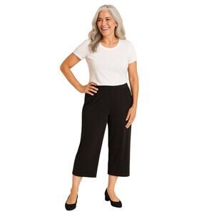 Chico’s EasyWear Black Cropped Pants Size 3 (XL / 16) Travel-Friendly